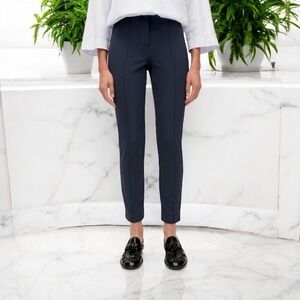 Cambio | Ros Navy Blue Super Stretch Pleated Pants Size 12 Minimalist Quiet‎ Lux